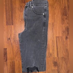 Black Distressed Mom Jean